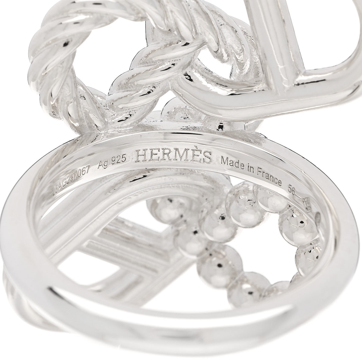 Sterling Silver Chaine d'Ancre Alea II Multi Link Ring 56 7.5