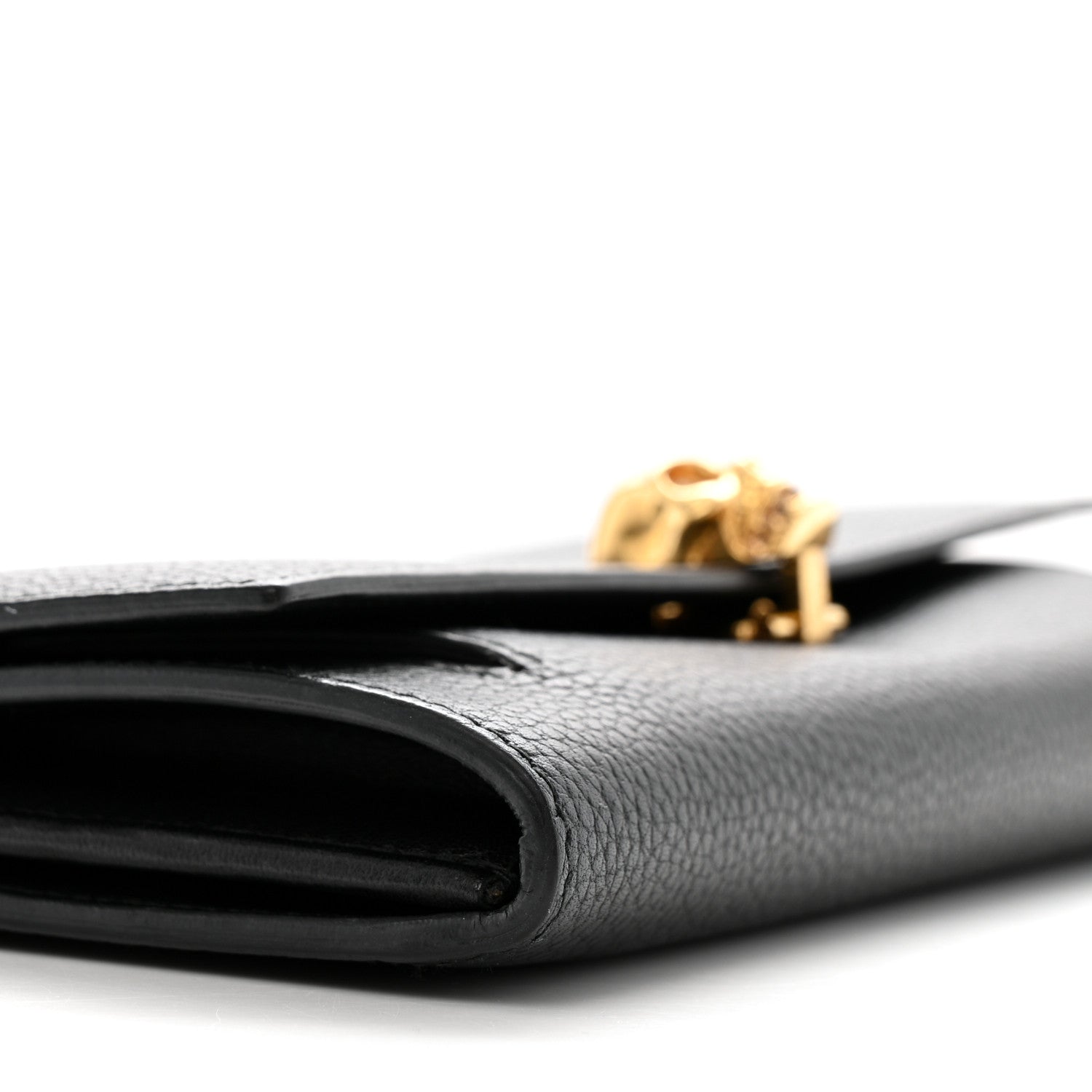 Alexander McQueen Pebbled Calfskin Skull Wallet on Chain Black 10 of 14