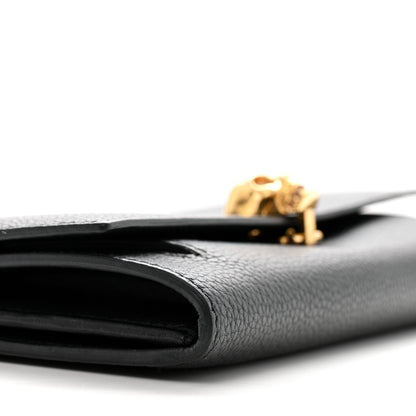 Alexander McQueen Pebbled Calfskin Skull Wallet on Chain Black 10 of 14