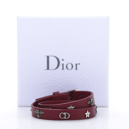 Christian Dior Calfskin Bee Double Bracelet Red 5 of 5