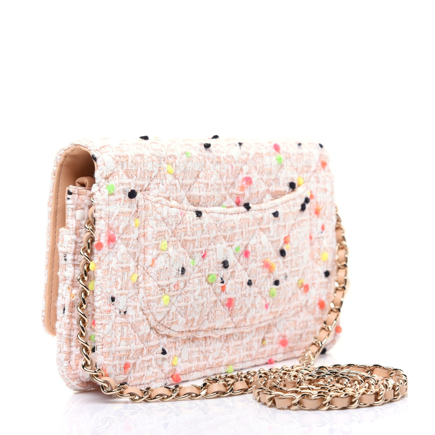 Chanel Candy Cotton Tweed & Beach Ball Wallet On Chain WOC Multicolor 3 of 14