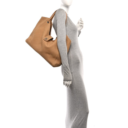 Chanel Grained Nubuck Calfskin Quilted Maxi Shopping Bag Beige 2 of 11