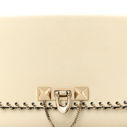 Valentino Garavani Vitello Groumette Demilune Chain Clutch Ivory 7 of 9