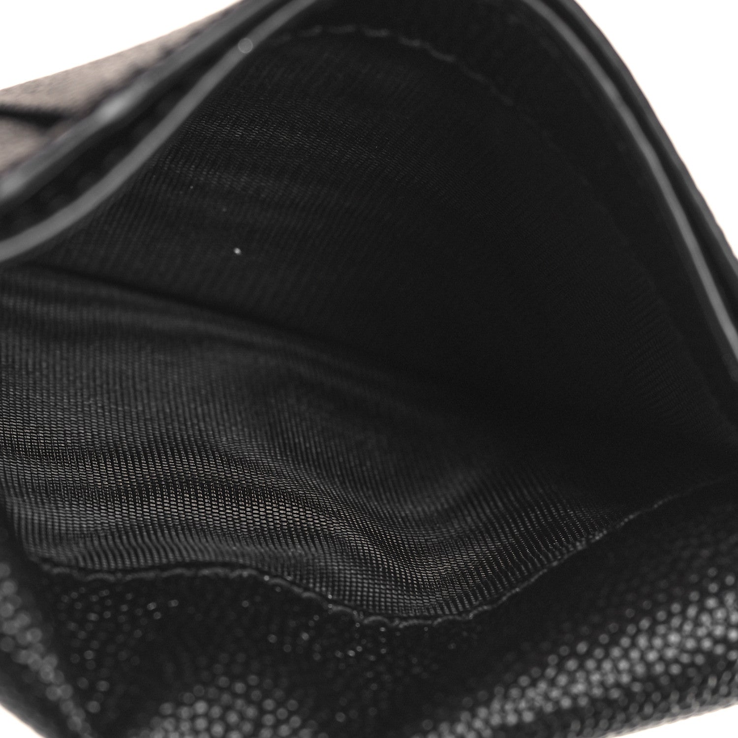 Saint Laurent Grain De Poudre Uptown Monogram Card Case Black 5 of 7