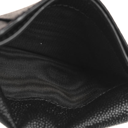 Saint Laurent Grain De Poudre Uptown Monogram Card Case Black 5 of 7