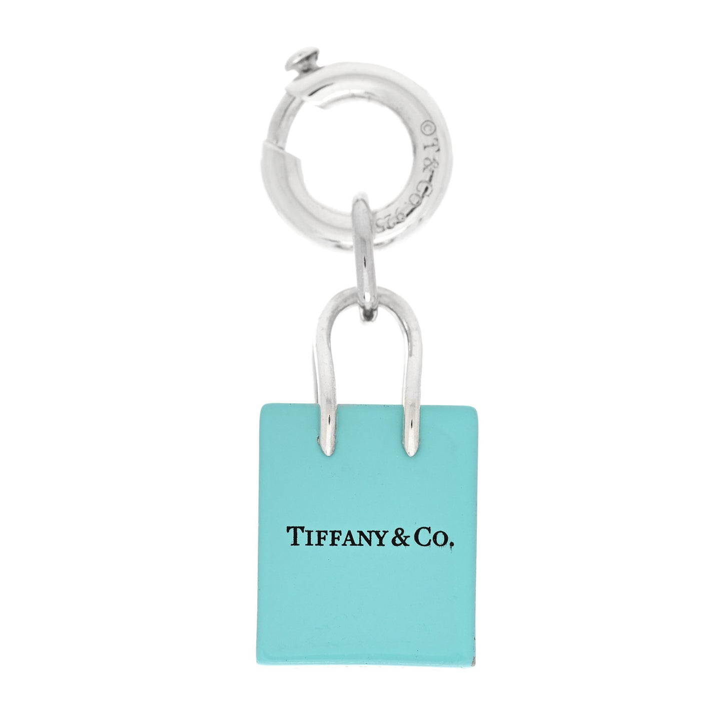 Sterling Silver Enamel Shopping Bag Charm Pendant