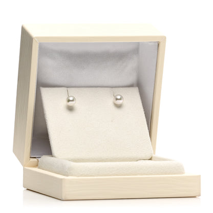 Mikimoto 18K White Gold 6-6.5mm Akoya Pearl Stud Earrings 5 of 5