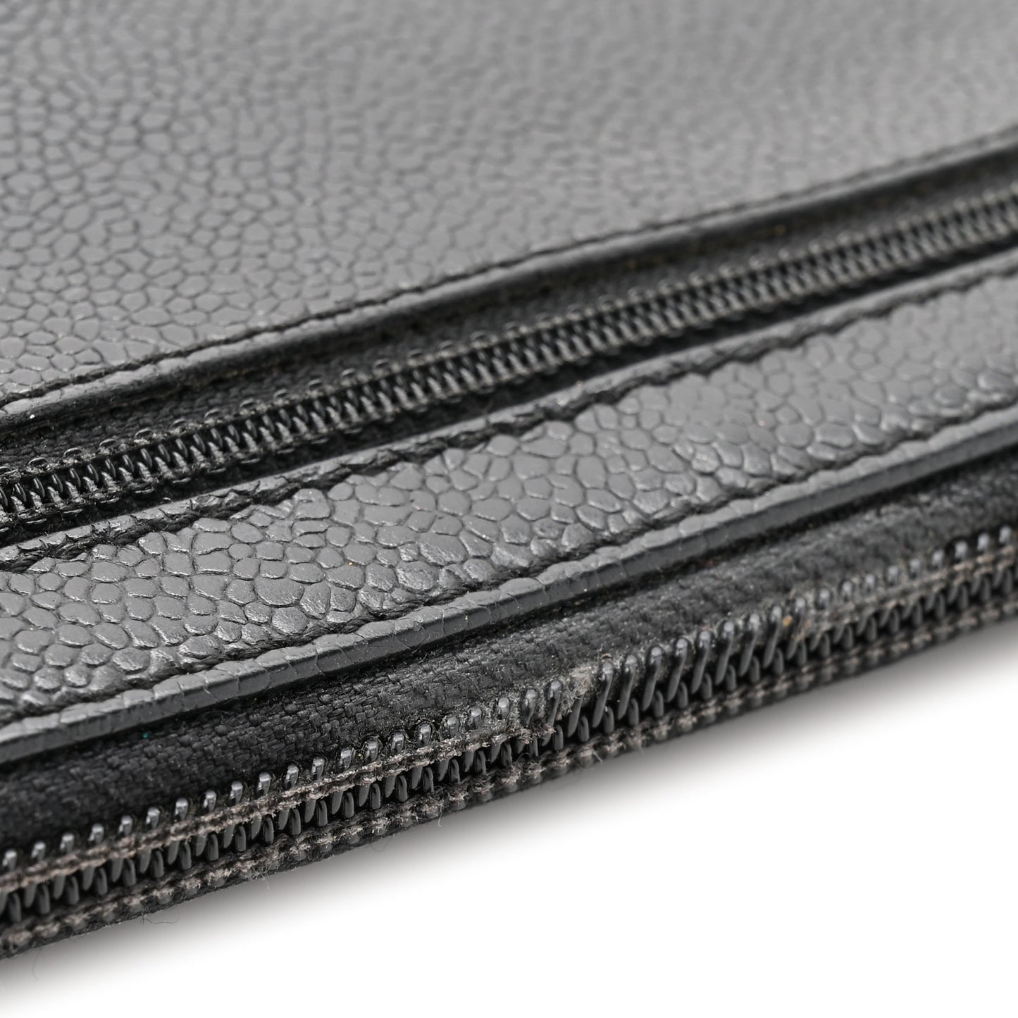 Caviar CC Timeless Large Zip Around Wallet Black
