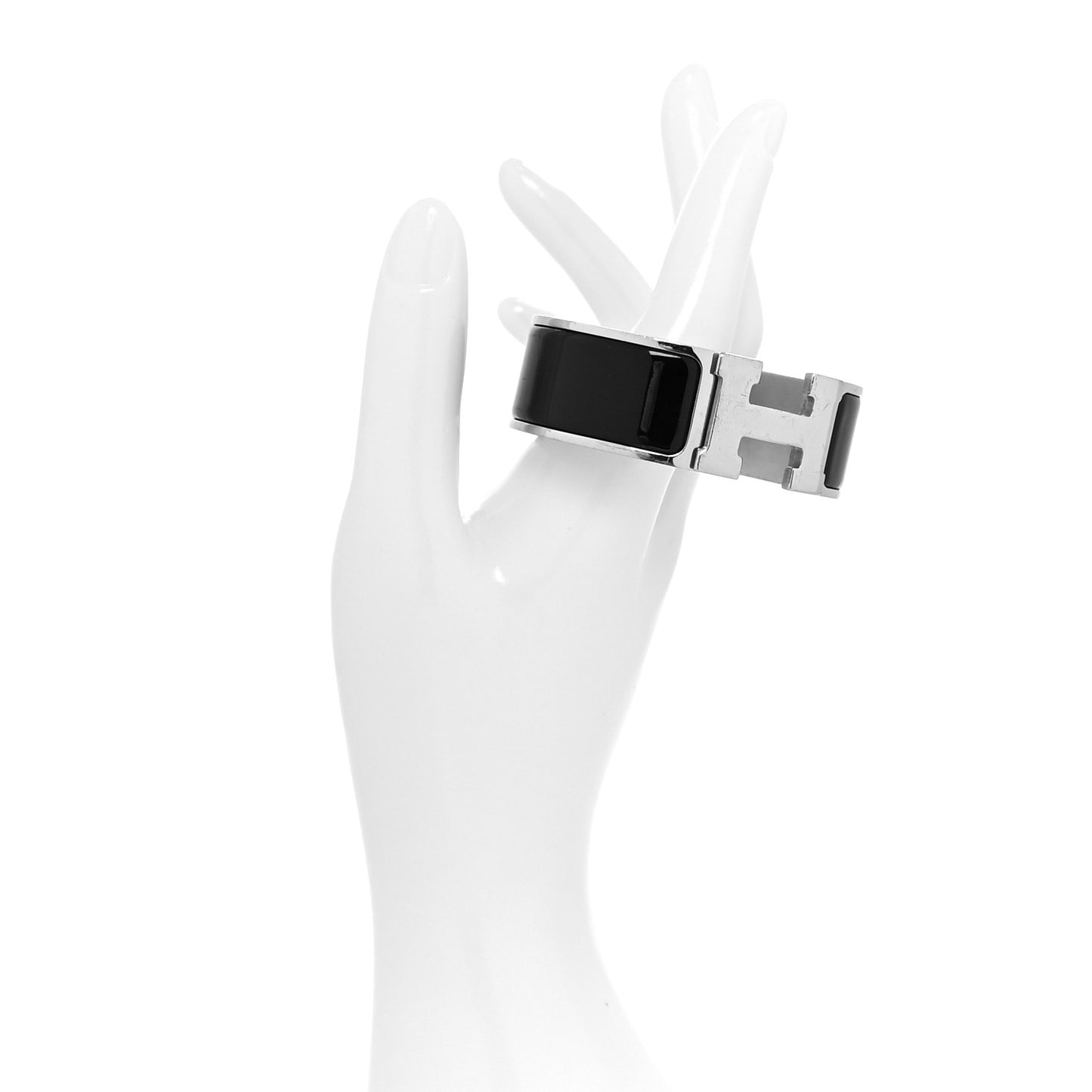 Enamel Wide Clic Clac H Bracelet PM Black