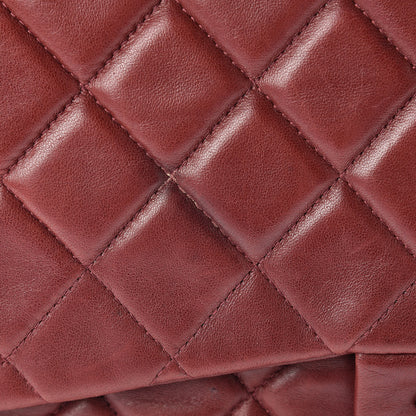 Chanel Lambskin Quilted Jumbo Single Flap Dark Red 21 of 22