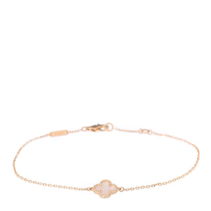 Van Cleef & Arpels 18K Yellow Gold Mother of Pearl Sweet Alhambra Bracelet 1 of 4