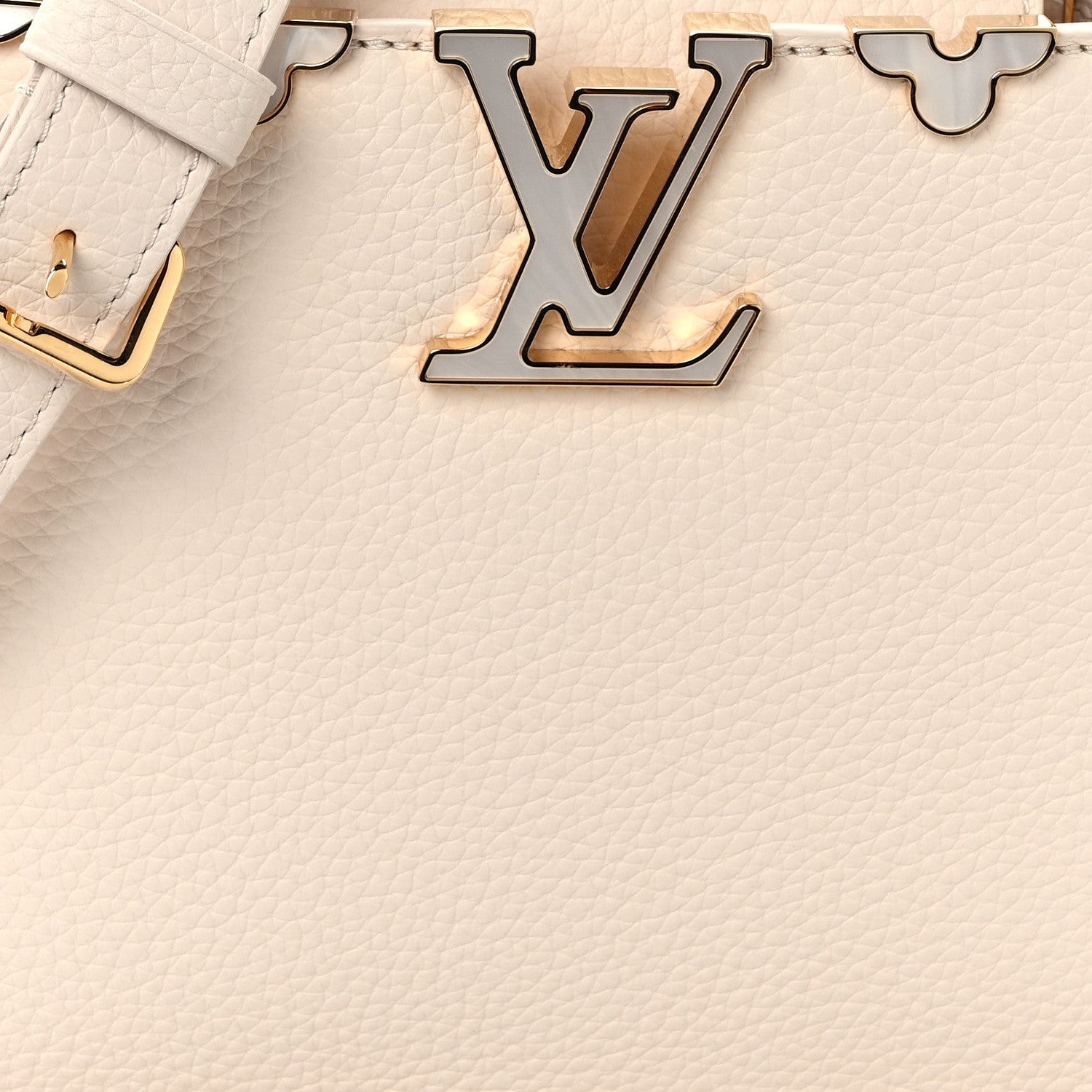 Louis Vuitton Taurillon Mother of Pearl Flowers Capucines BB Creme Nacre 7 of 11