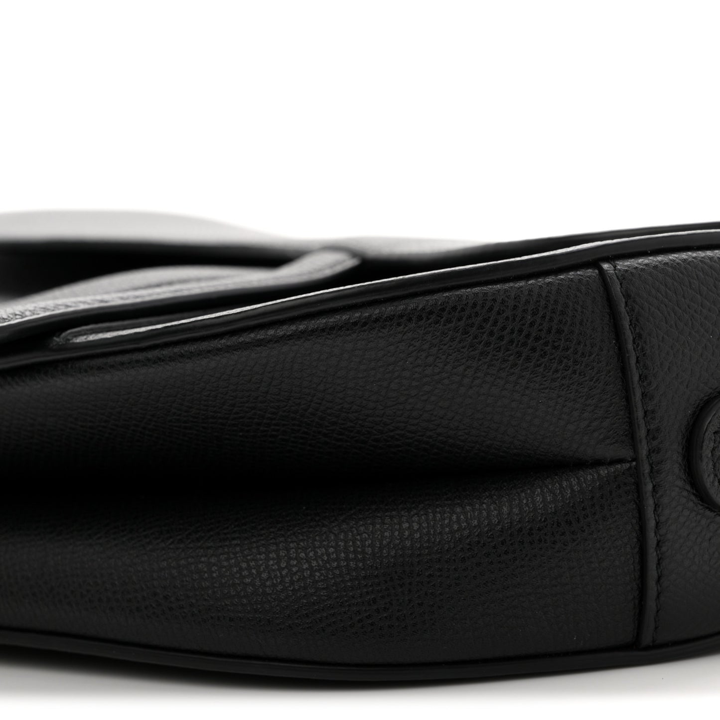 Grained Calfskin Saddle Bag Black