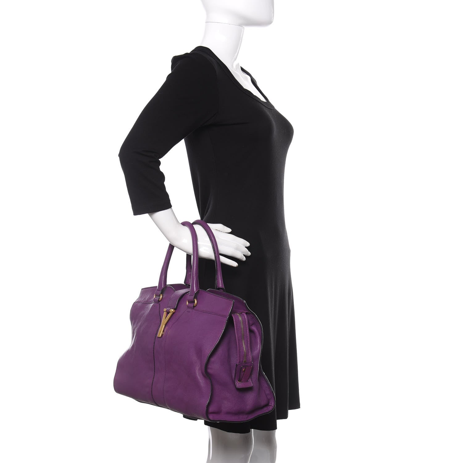 Saint Laurent Sheepskin Medium Cabas ChYc Purple 2 of 11