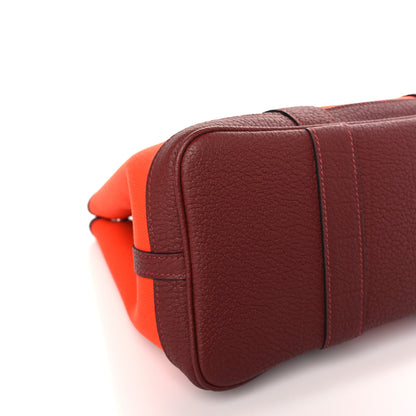 Hermes Toile Militaire Negonda Garden Party Tote 30 Orange Mecano Rouge H 8 of 9