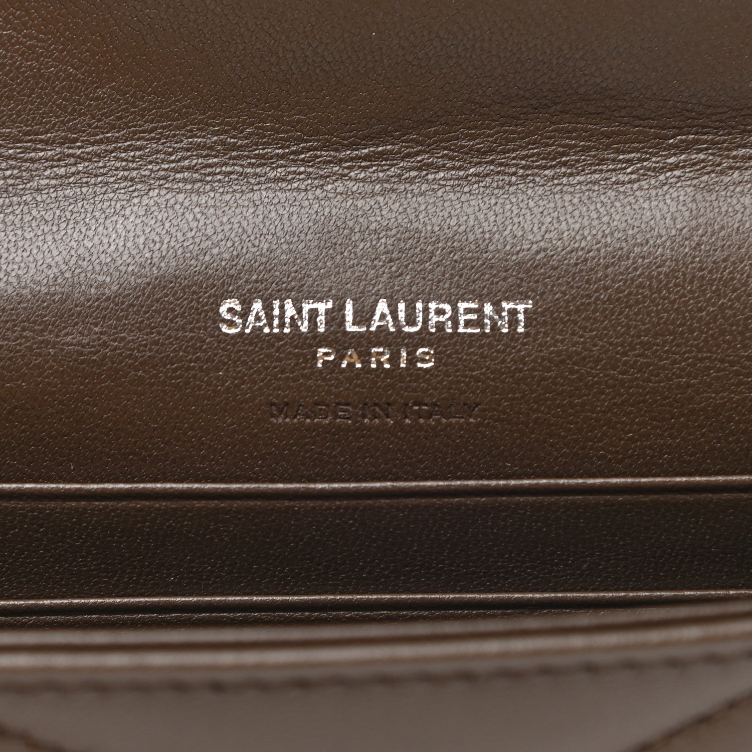 Saint Laurent Lambskin Y Quilted Monogram Small Loulou Envelope Wallet Faggio 6 of 7