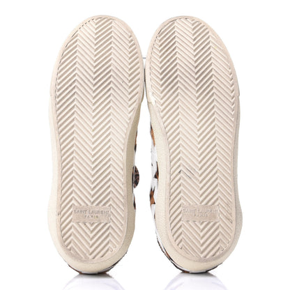 Saint Laurent Calfskin Pony Hair Star Court Sneakers 38 White 7 of 11