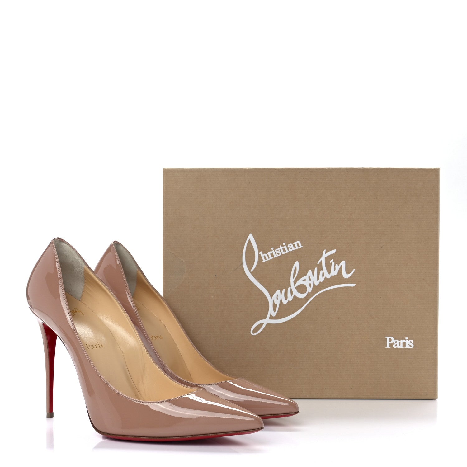 Christian Louboutin Patent Pigalle Follies 100 Pumps 41.5 Nude 10 of 10
