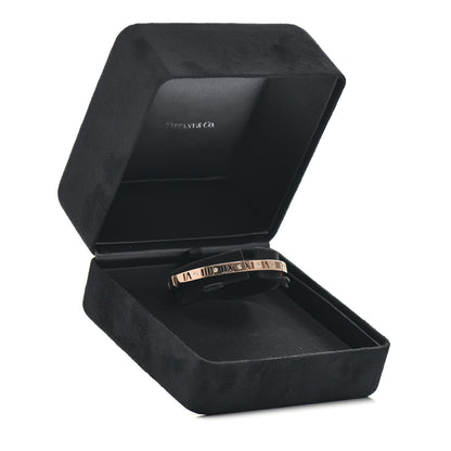 Tiffany 18K Rose Gold Diamond Atlas Pierced Hinged Bangle Bracelet 5 of 5