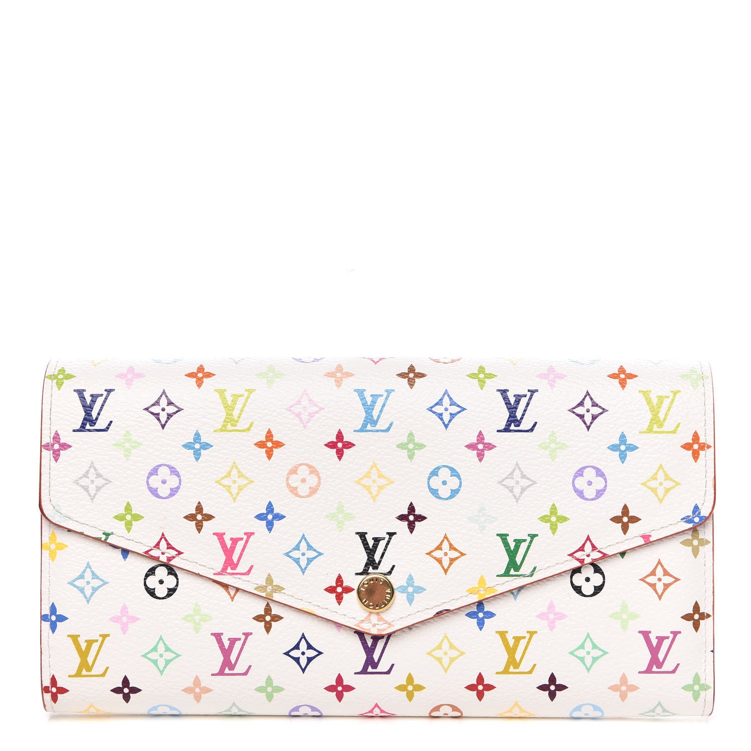 Louis Vuitton Monogram Multicolor Sarah Wallet NM White Litchi 1 of 7