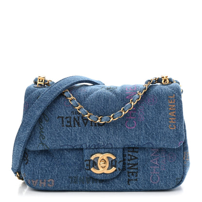 Chanel Denim Quilted Mini Denim Mood Rectangular Flap Blue Multicolor 1 of 9