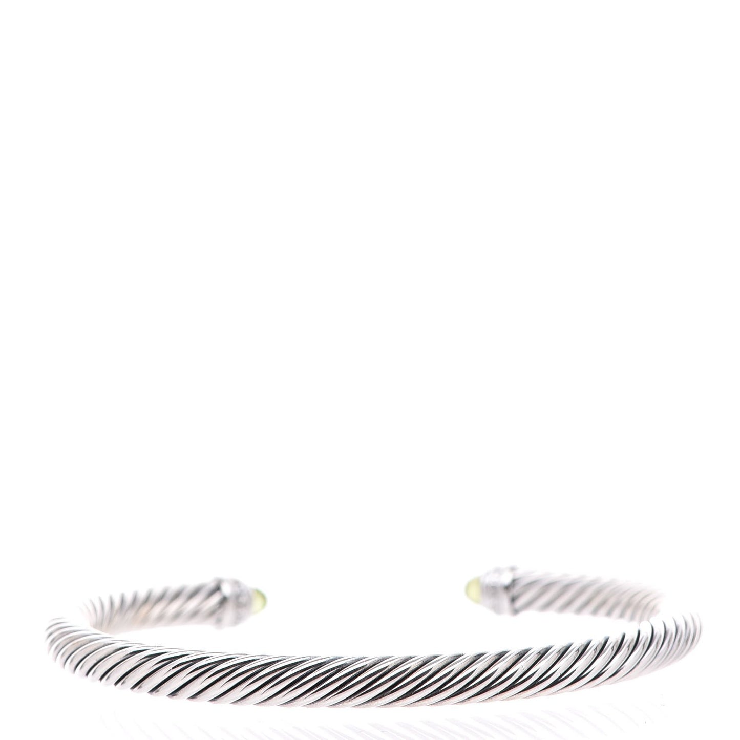 Sterling Silver Diamond Peridot 5mm Cable Classics Bracelet