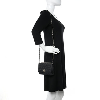Chanel Lambskin Quilted Trendy CC Wallet On Chain WOC Black 3 of 16
