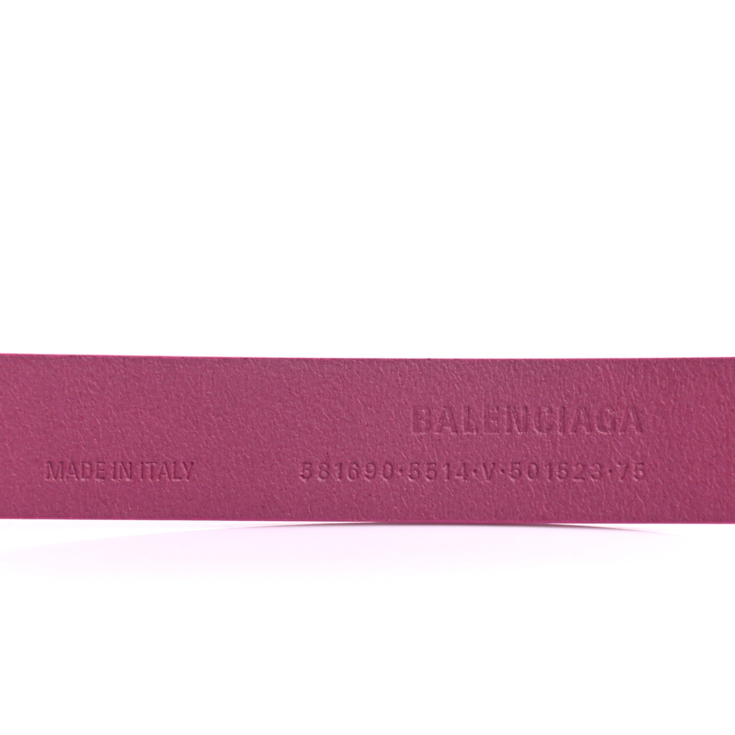 Balenciaga Shiny Box Calfskin BB 25mm Thin Belt 75 30 Fuchsia 5 of 5