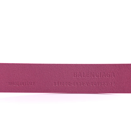 Balenciaga Shiny Box Calfskin BB 25mm Thin Belt 75 30 Fuchsia 5 of 5