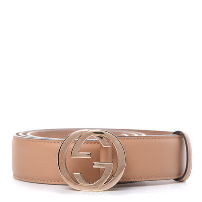 Gucci Calfskin Interlocking G 37mm Belt 105 42 Camelia 1 of 8