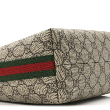 Gucci GG Supreme Monogram Textured Calfskin Web Super Mini Ophidia Shoulder Bag Beige Ebony New Acero 8 of 10