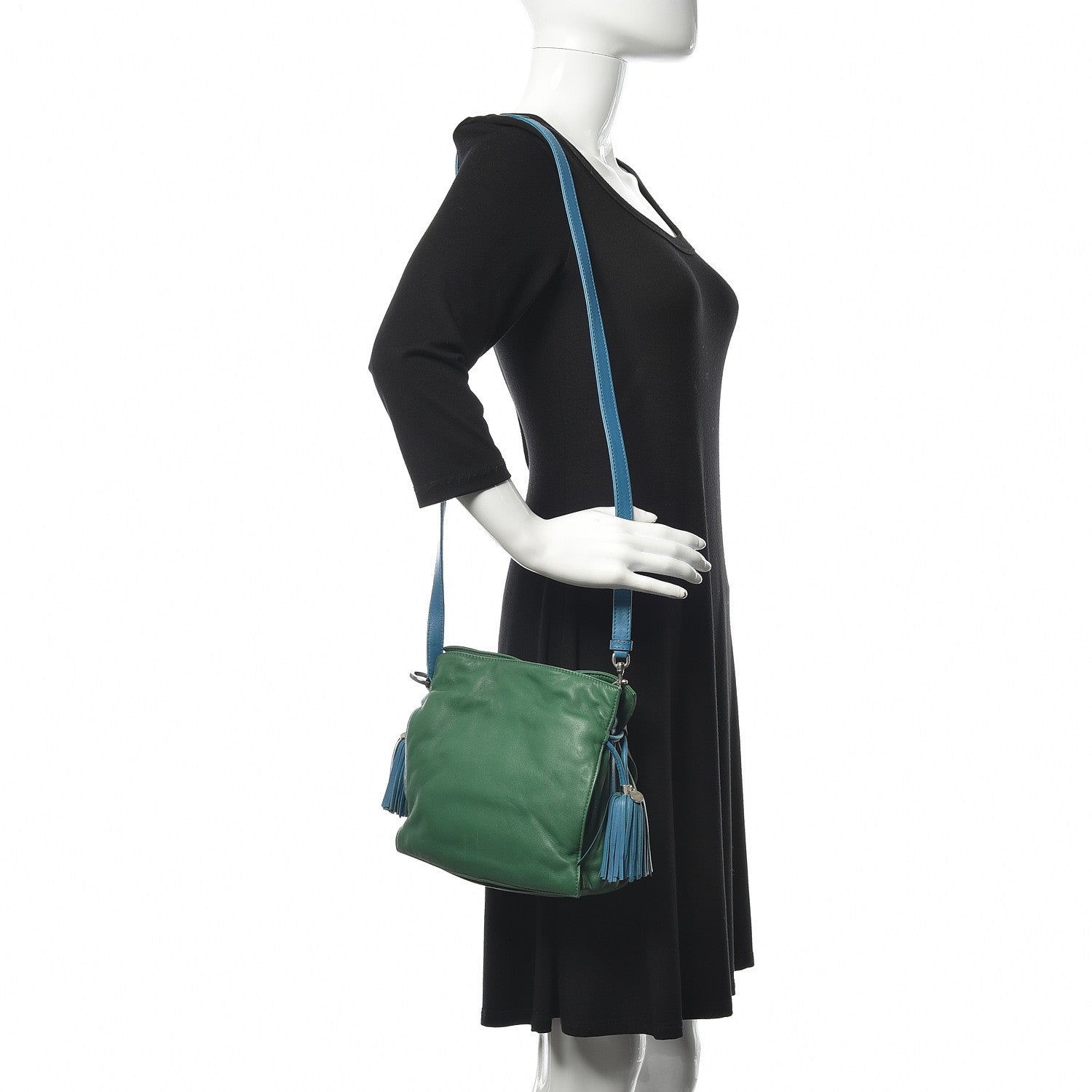Loewe Calfskin Flamenco Shoulder Bag Green 2 of 13