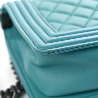 Chanel Calfskin Quilted Medium Boy Flap Turquoise 12 of 12