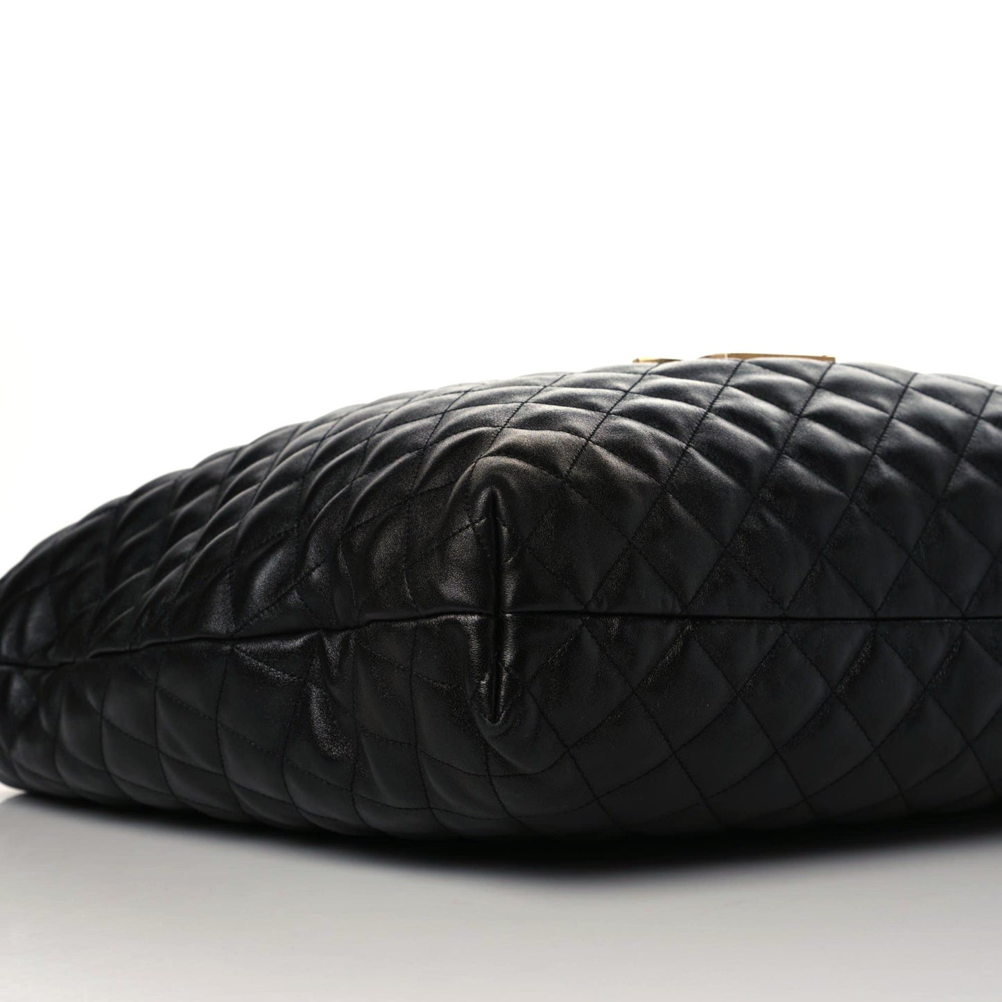 Lambskin Quilted Maxi Icare Shopping Tote Black