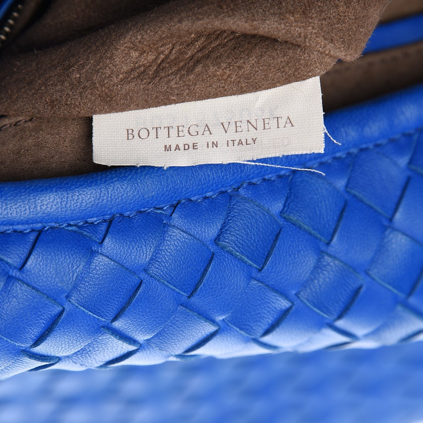Nappa Intrecciato Large Veneta Hobo Signal Blue