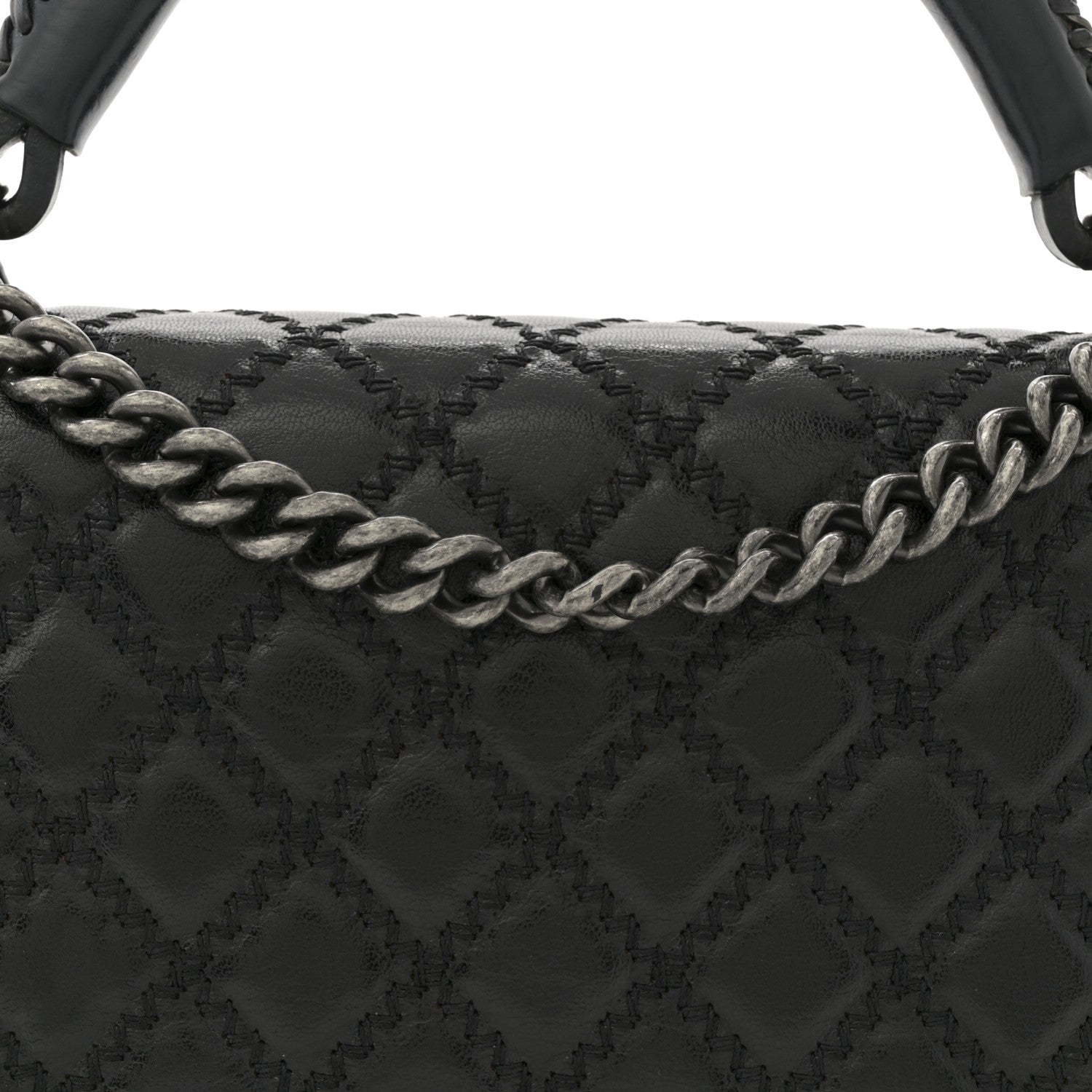 Chanel Calfskin Quilted Medium Top Handle Boy Flap Black 8 of 10