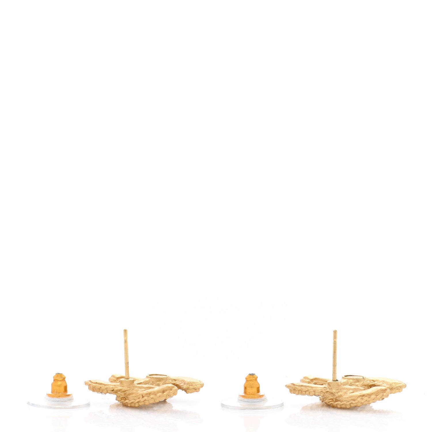 Chanel Crystal CC Earrings Light Gold 4 of 5