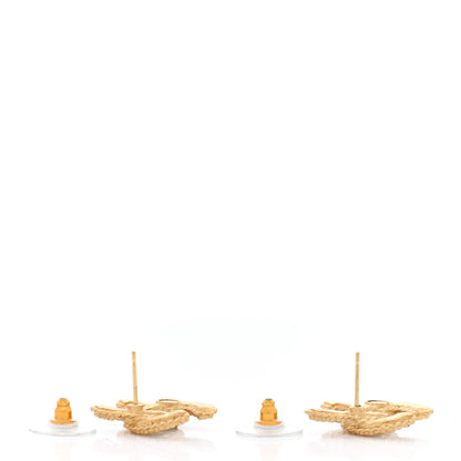 Chanel Crystal CC Earrings Light Gold 4 of 5