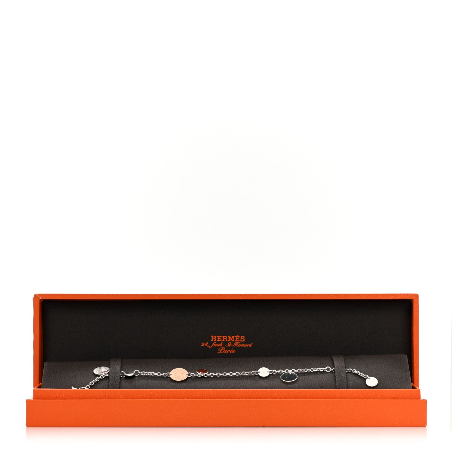 Hermes Sterling Silver 18K Rose Gold Confettis Bracelet ST 4 of 4