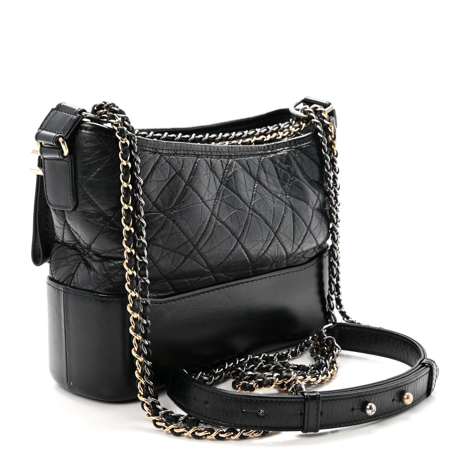 Chanel Aged Calfskin Quilted New Medium Gabrielle Hobo Black 3 of 10