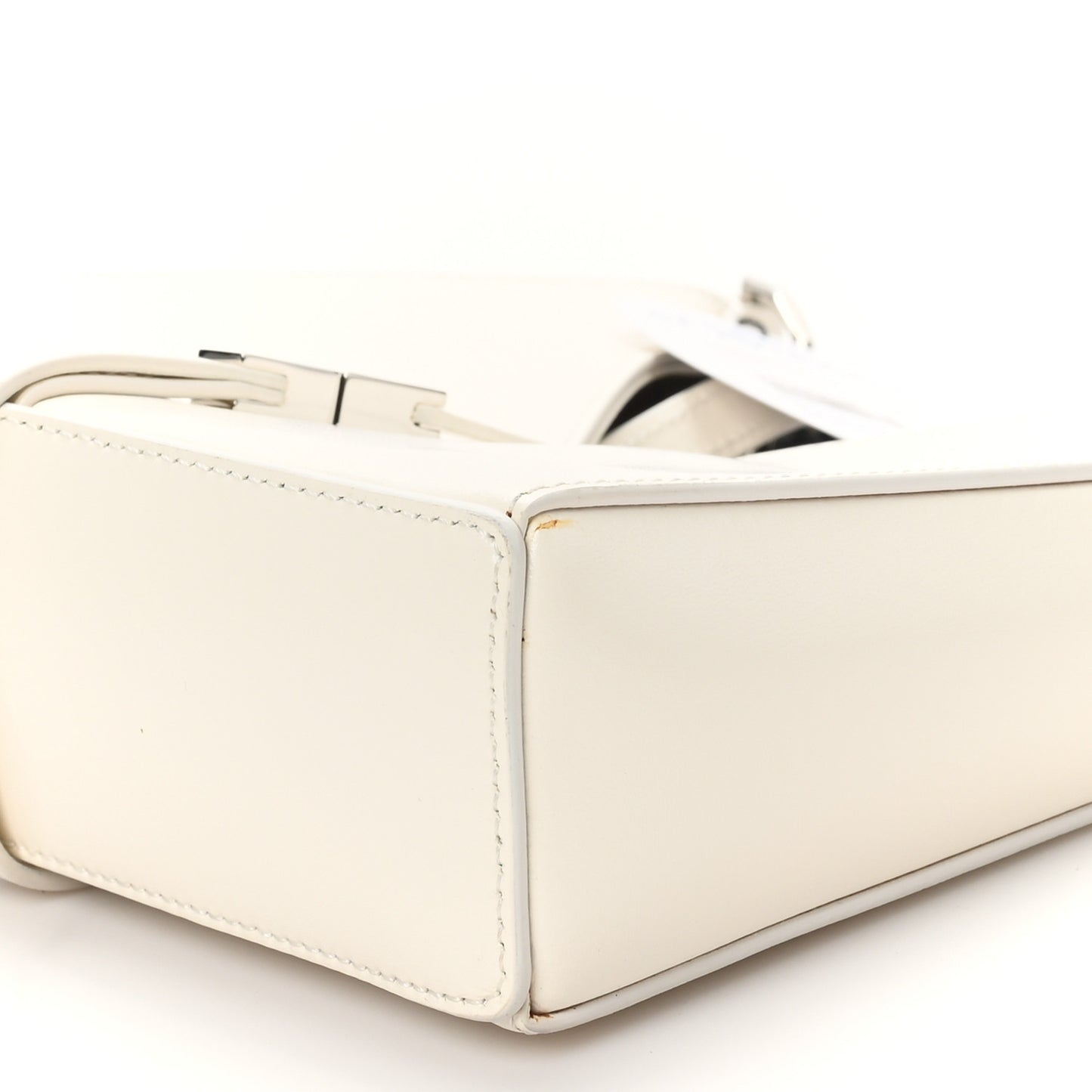 Box Calfskin Mini Cut Out Shoulder Bag Ivory
