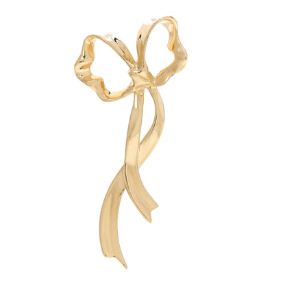 Tiffany 18K Yellow Gold Ribbon Brooch Pin 1 of 4