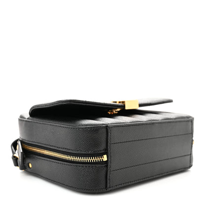 Saint Laurent Grained De Poudre Matelasse Monogram Vicky Camera Bag Black 4 of 13