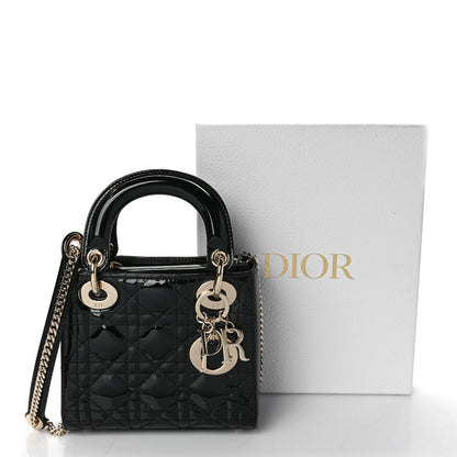 Christian Dior Patent Cannage Mini Lady Dior Black 9 of 9