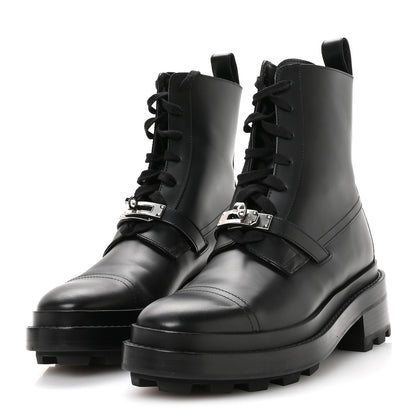 Hermes Glossed Calfskin Funk Ankle Boots 36 Black 4 of 9
