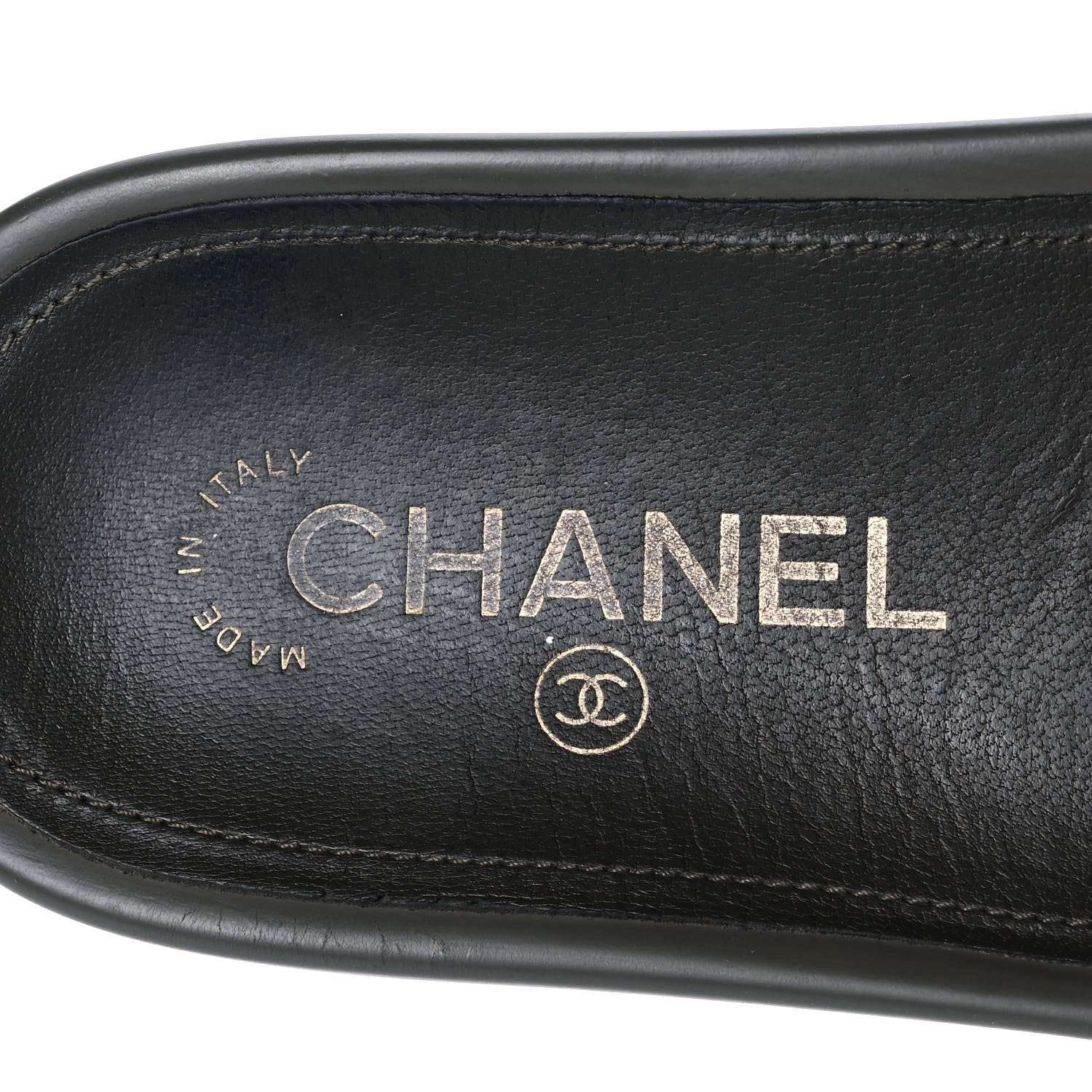 Chanel Canvas Chain Flat Sandals 36 Khaki 8 of 10