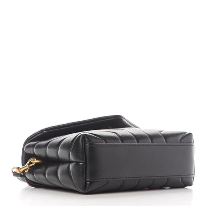 Saint Laurent Calfskin Y Quilted Monogram Toy Loulou Crossbody Bag Black 3 of 9
