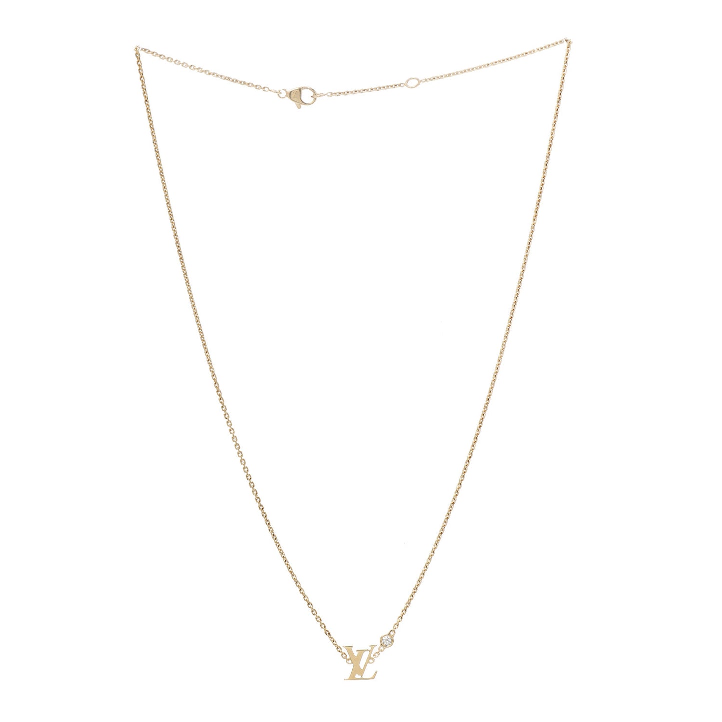 18K Yellow Gold Diamond Idylle Blossom LV Pendant Necklace
