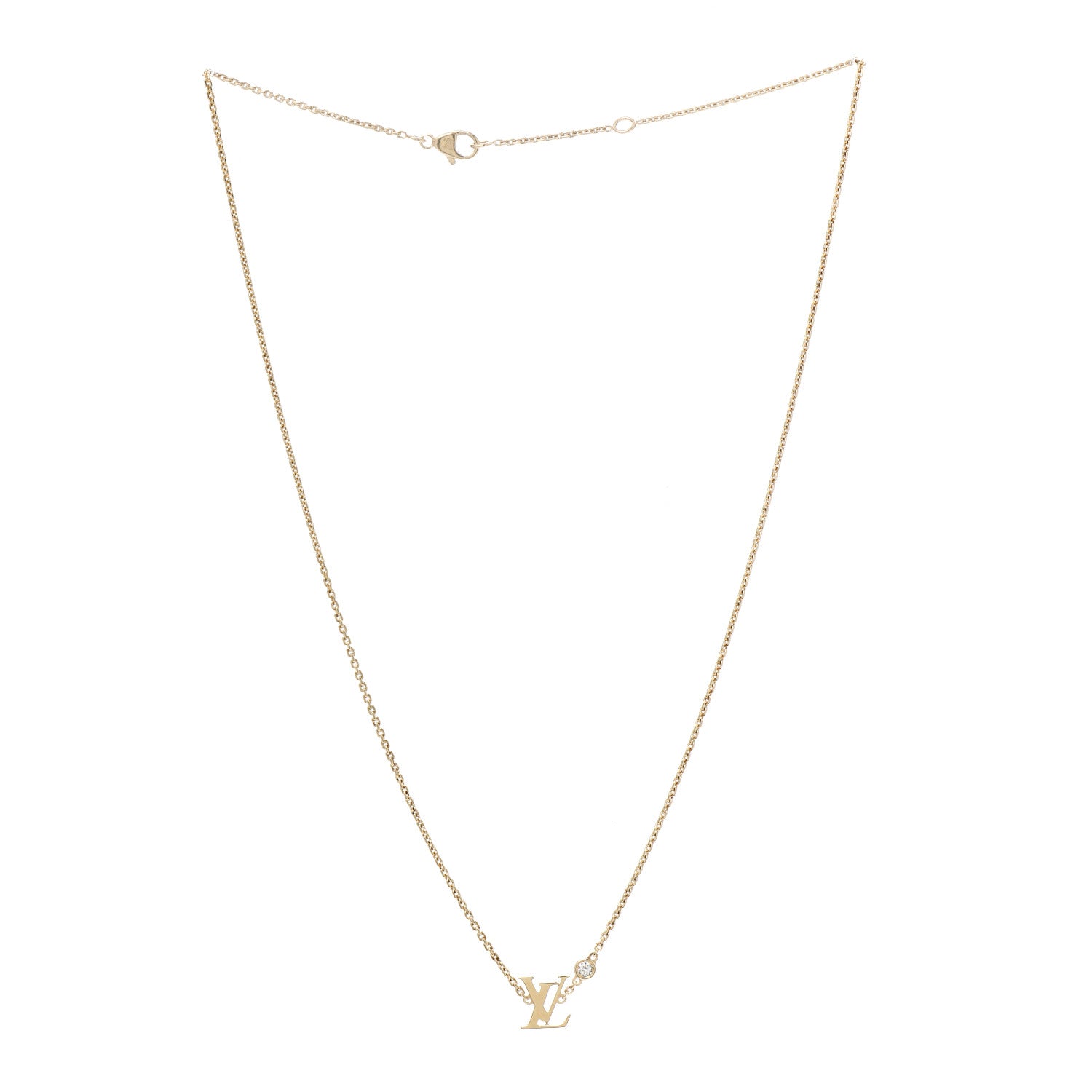 Louis Vuitton 18K Yellow Gold Diamond Idylle Blossom LV Pendant Necklace 3 of 6