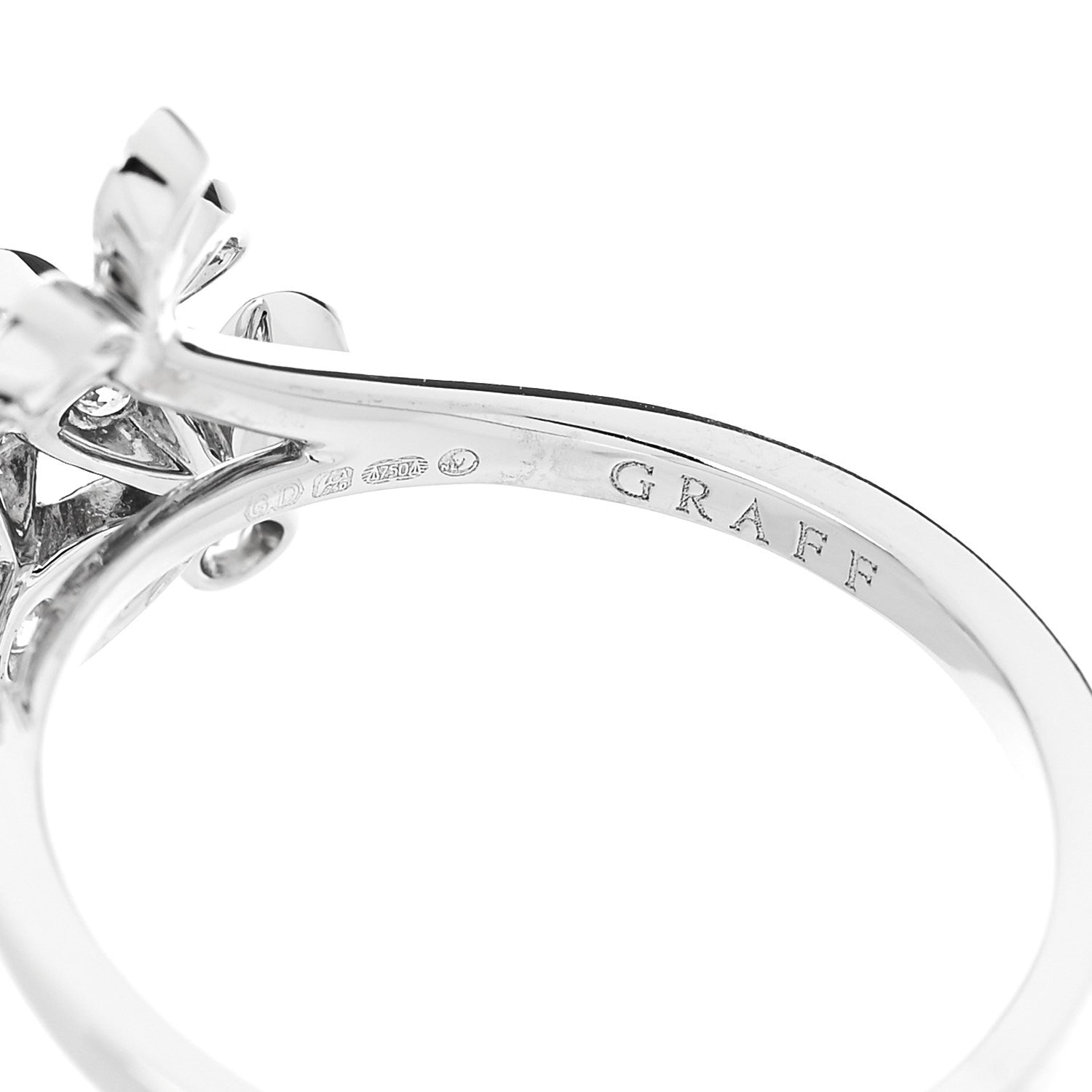 Graff 18K White Gold Diamond Mini Triple Butterfly Pave Ring 52 6 6 of 7